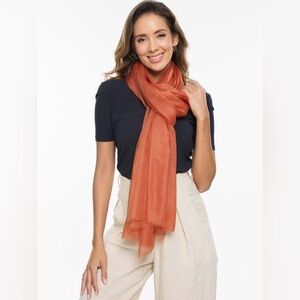 Featherlight Outrageous Orange Cashmere Scarf